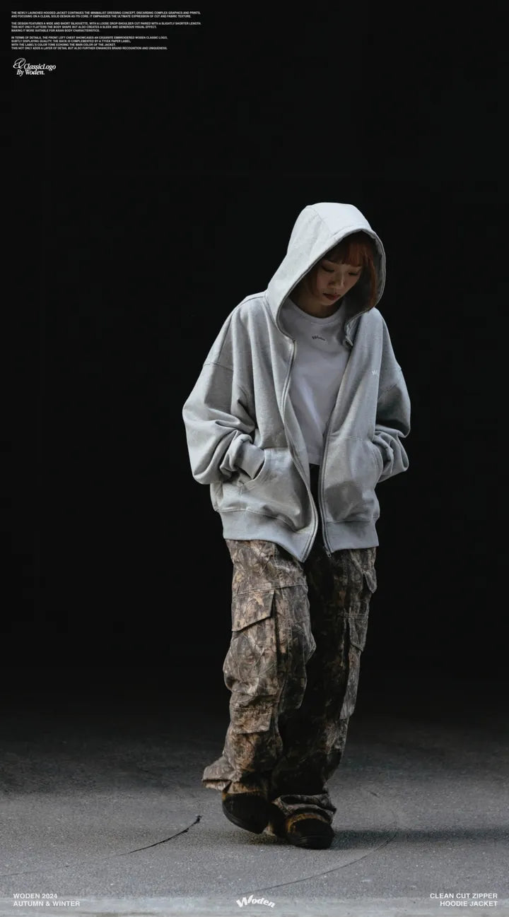 WODEN 2024 Autumn & Winter 055 Clean Cut Zipper Hoodie Jacket