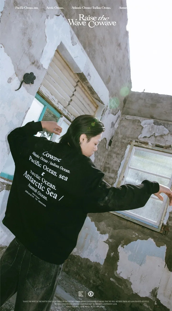 Cowave 2023-24 Fall & Winter Slogan font Sweatshirt