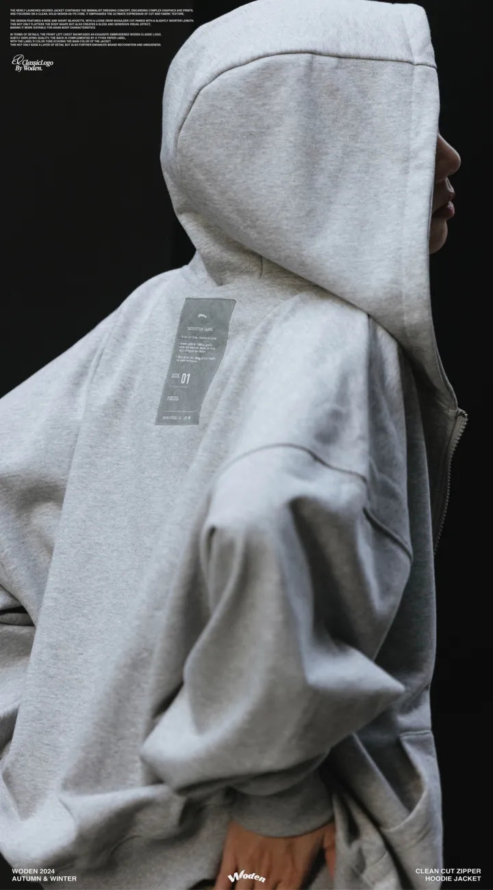 WODEN 2024 Autumn & Winter 055 Clean Cut Zipper Hoodie Jacket