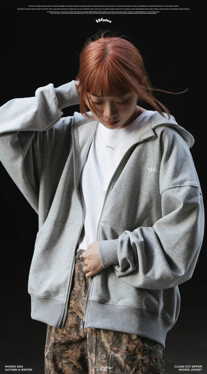 WODEN 2024 Autumn & Winter 055 Clean Cut Zipper Hoodie Jacket