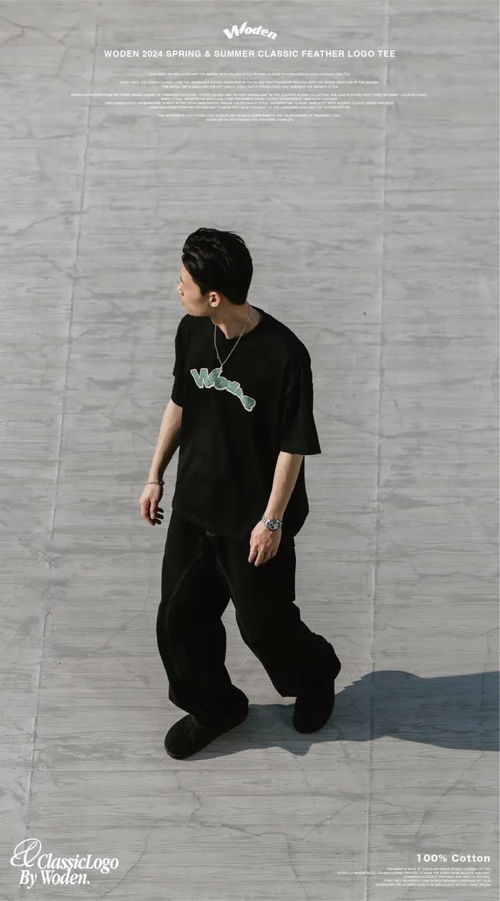 WODEN 2024 Spring & Summer 010 Classic Feather LOGO tee