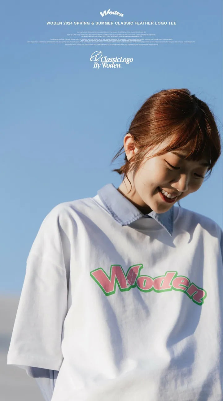 WODEN 2024 Spring & Summer 010 Classic Feather LOGO tee