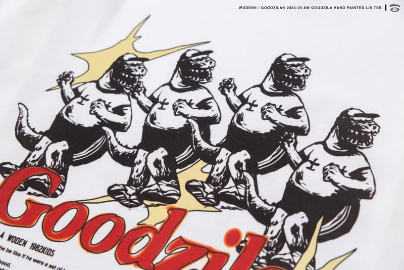 WODEN X Goodzila 033 Hand Painted L/S tee 白色