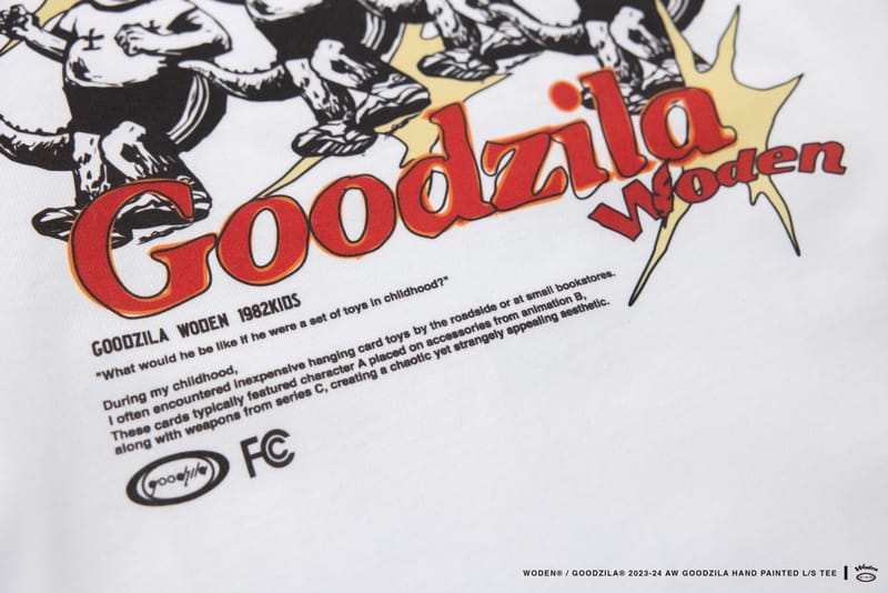 WODEN X Goodzila 033 Hand Painted L/S tee 白色