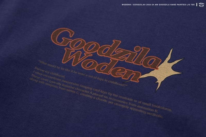 WODEN X Goodzila 033 Hand Painted L/S tee 藏青
