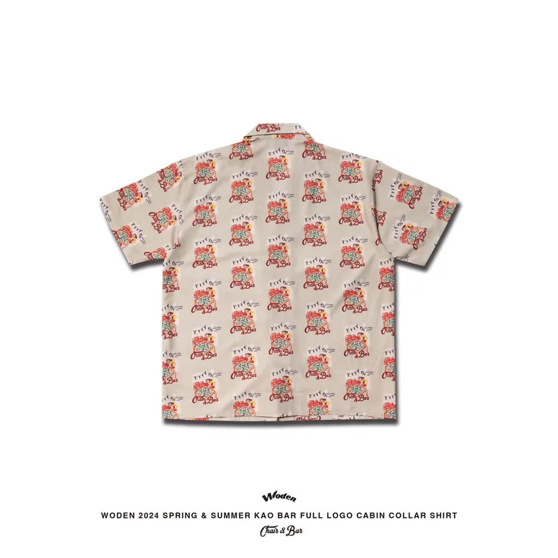 WODEN 2024 Spring & Summer KAO Bar Full LOGO CABIN Collar shirt
