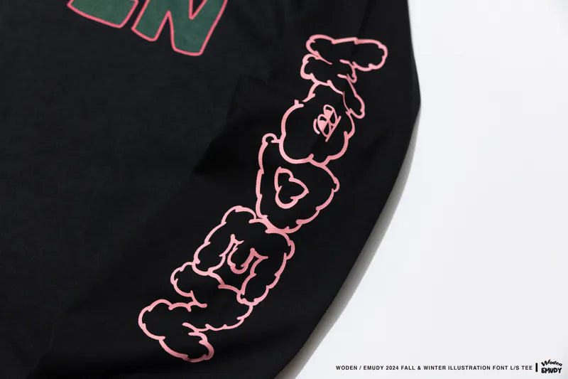 WODEN® / Emudy 2024 Fall & Winter 039 illustration Font L/S Tee