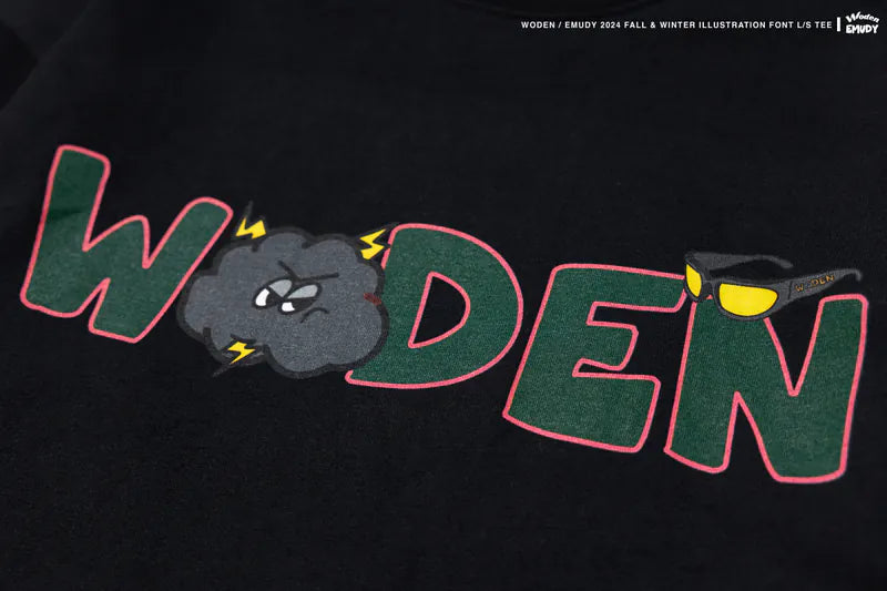 WODEN® / Emudy 2024 Fall & Winter 039 illustration Font L/S Tee