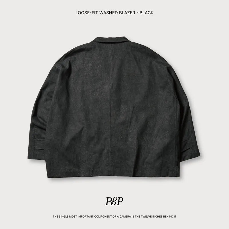 P.B.P LOOSE-FIT WASHED BLAZER