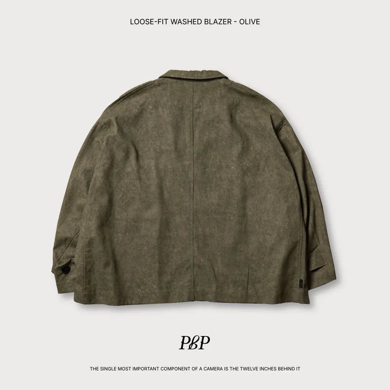 P.B.P LOOSE-FIT WASHED BLAZER