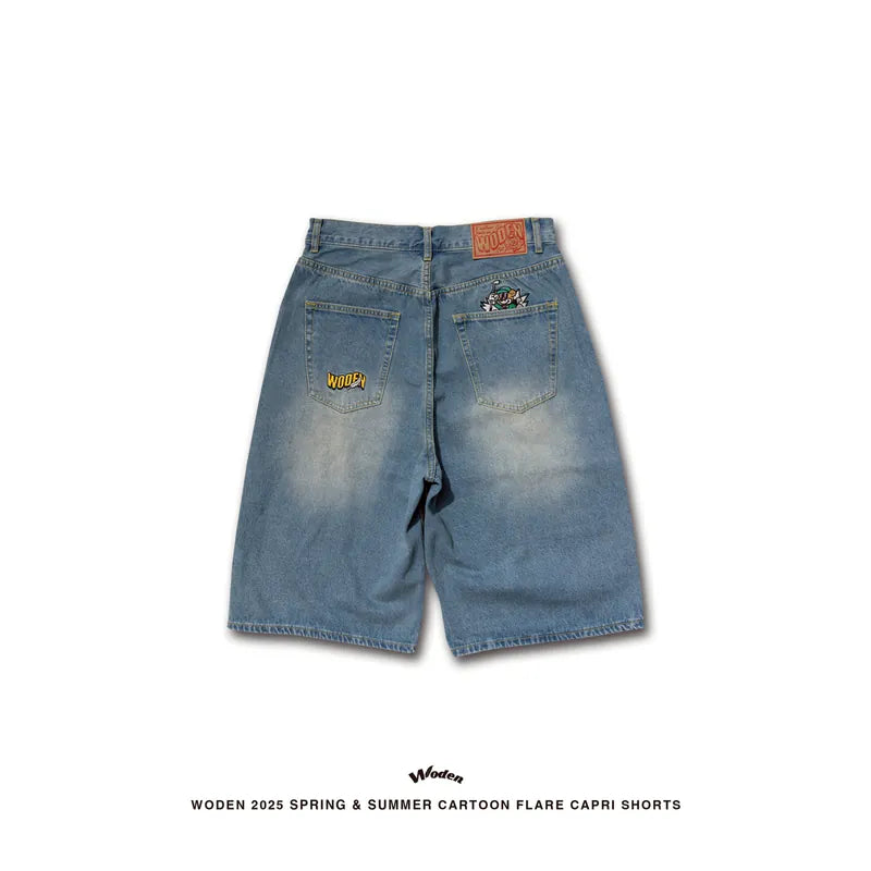 WODEN 2025 Spring & Summer 010 Cartoon Flare Capri Shorts