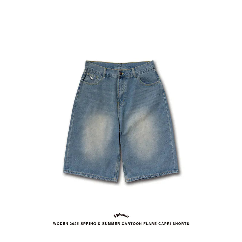 WODEN 2025 Spring & Summer 010 Cartoon Flare Capri Shorts