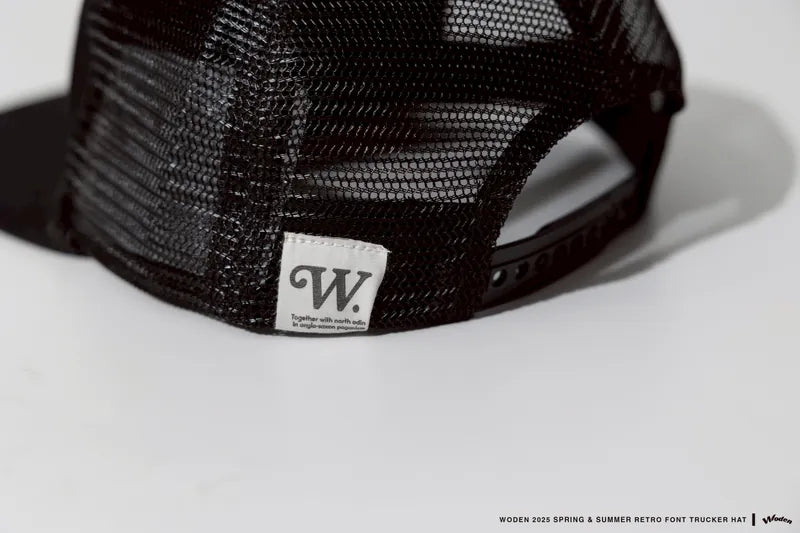 WODEN 2025 Spring & Summer 053 Retro Font Trucker Hat