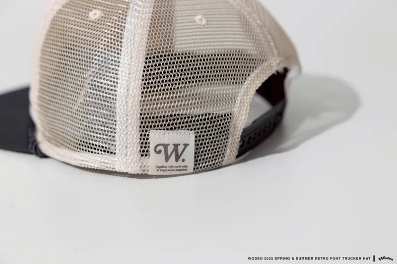 WODEN 2025 Spring & Summer 053 Retro Font Trucker Hat