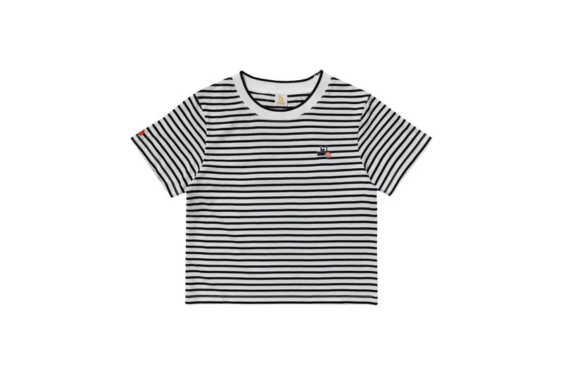 YOKO 條紋修身短版Tee