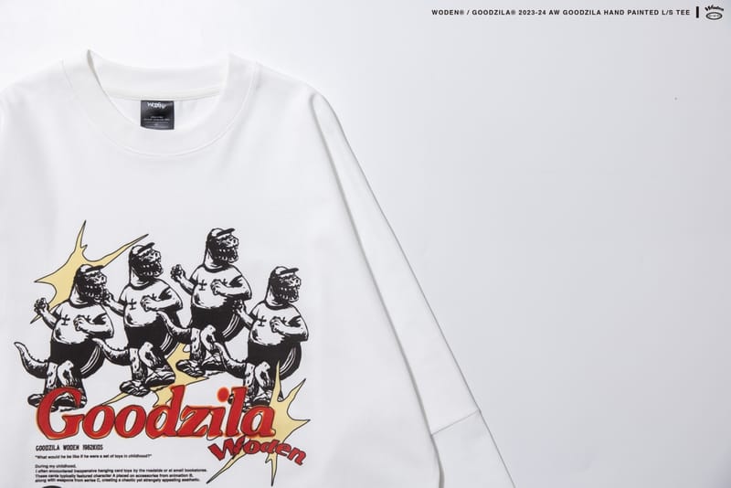 WODEN X Goodzila 033 Hand Painted L/S tee 白色