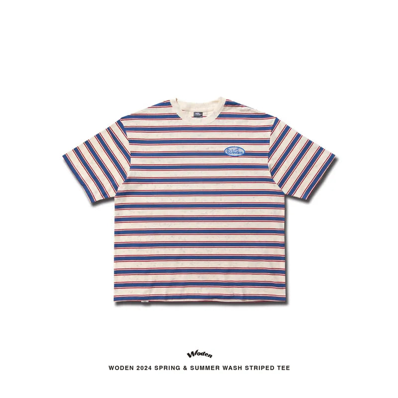WODEN 2024 Spring & Summer 029 Wash Striped Tee