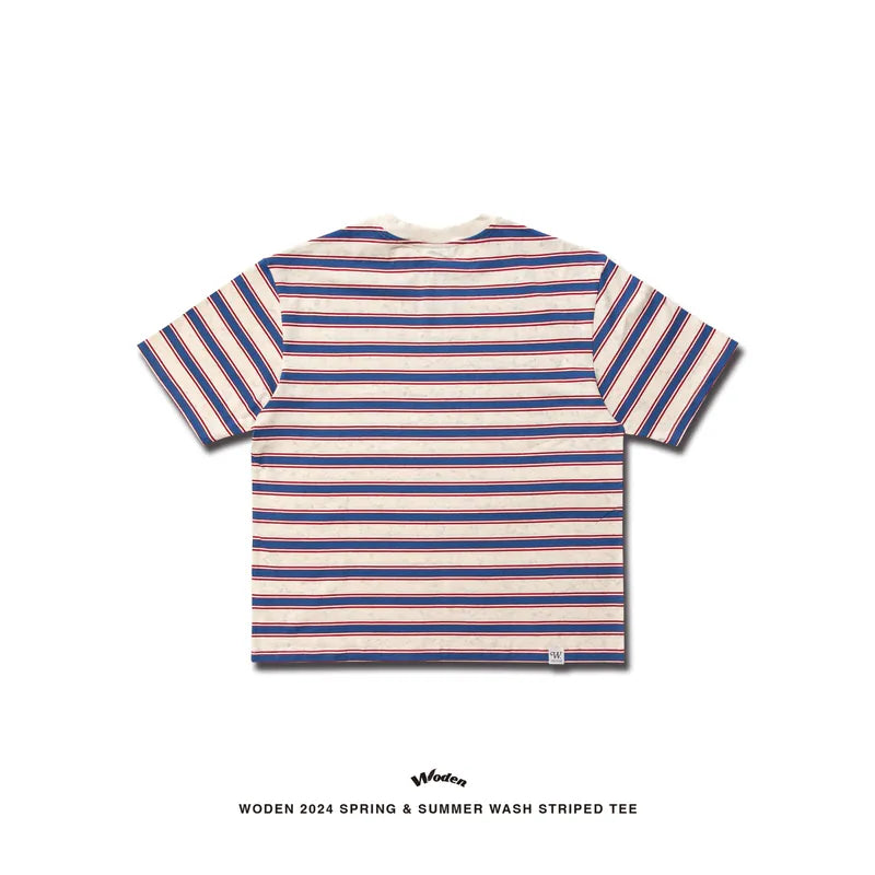 WODEN 2024 Spring & Summer 029 Wash Striped Tee
