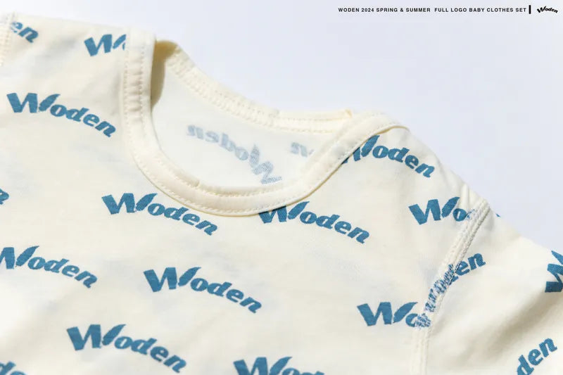 WODEN 2024 Spring & Summer 058 Full LOGO Baby Clothes Set
