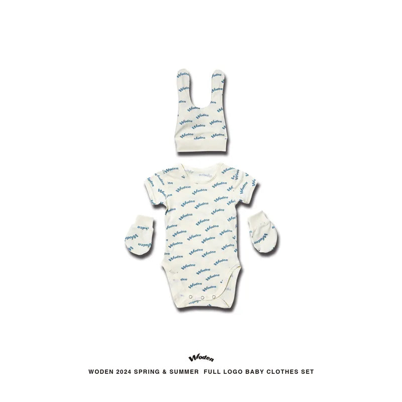 WODEN 2024 Spring & Summer 058 Full LOGO Baby Clothes Set