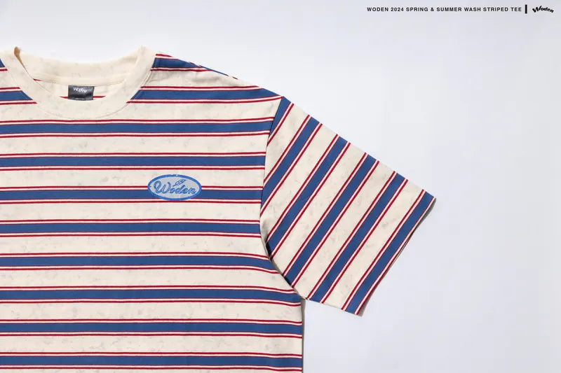 WODEN 2024 Spring & Summer 029 Wash Striped Tee