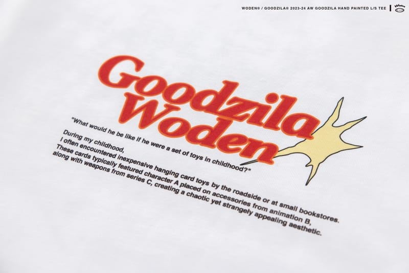 WODEN X Goodzila 033 Hand Painted L/S tee 白色