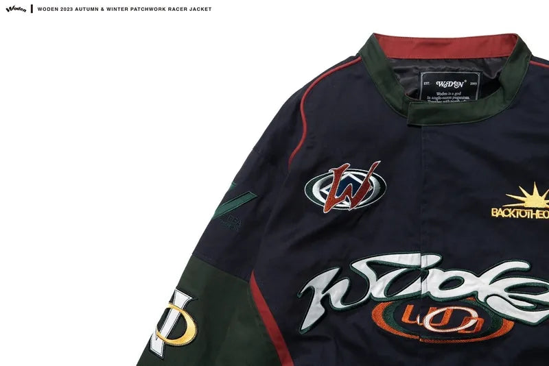 WODEN 2023-24 Autumn & Winte 047 Patchwork Racer Jacket