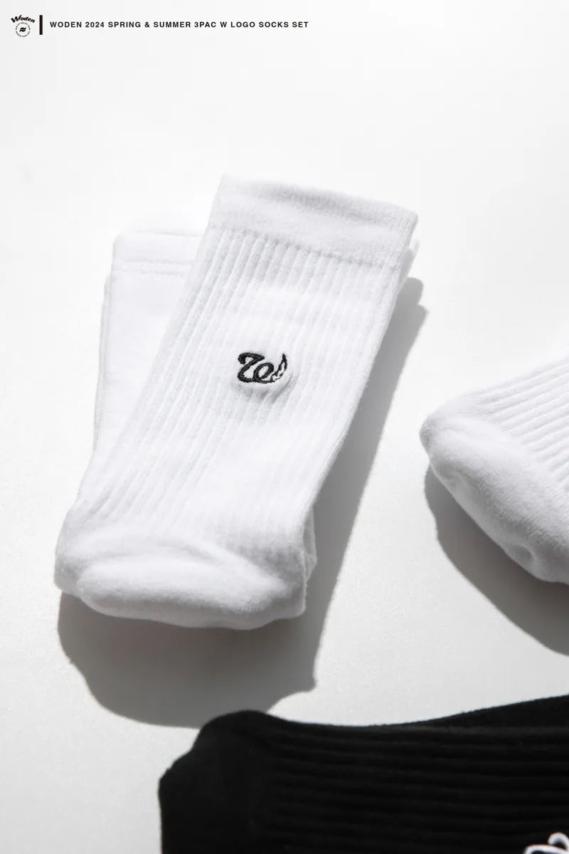 WODEN 2024 Spring & Summer 030 3Pac W LOGO Socks Set