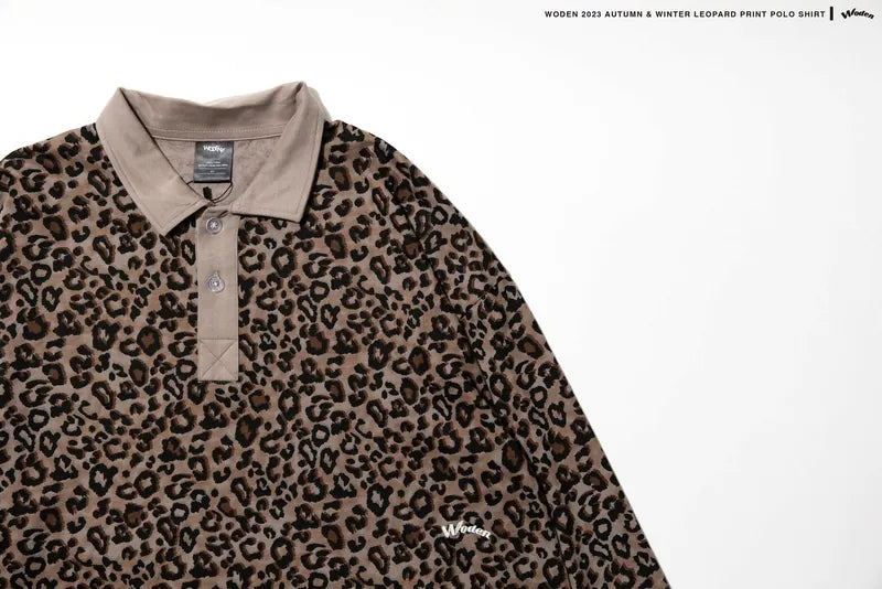 WODEN 2023 Autumn & Winter 061 Leopard Print POLO Shirt