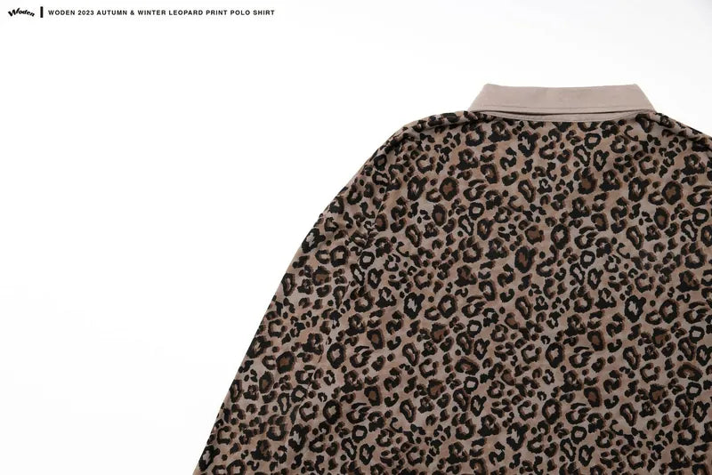 WODEN 2023 Autumn & Winter 061 Leopard Print POLO Shirt