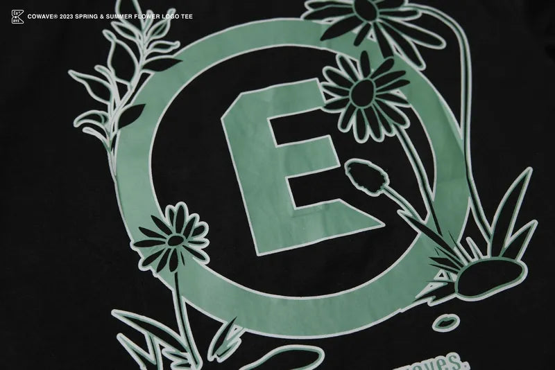 Cowave 2023 Spring & Summer Flower LOGO Tee 黑