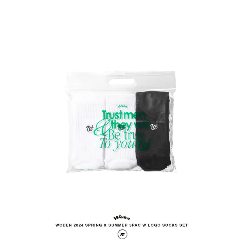 WODEN 2024 Spring & Summer 030 3Pac W LOGO Socks Set