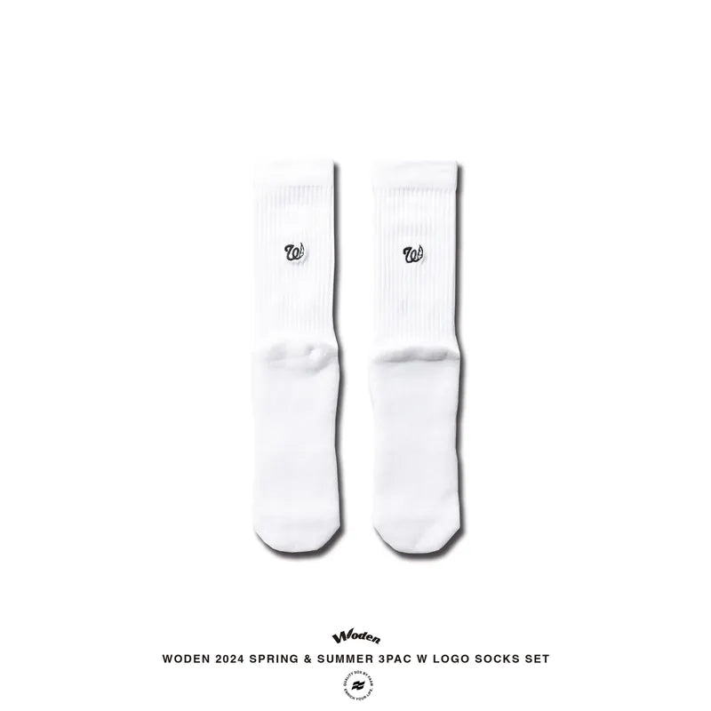 WODEN 2024 Spring & Summer 030 3Pac W LOGO Socks Set