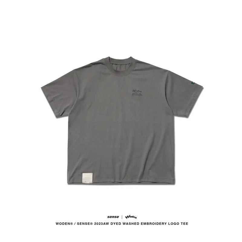 WODEN® / sense® 2023 Autumn & Winter 051 Dyed washed embroidery logo tee