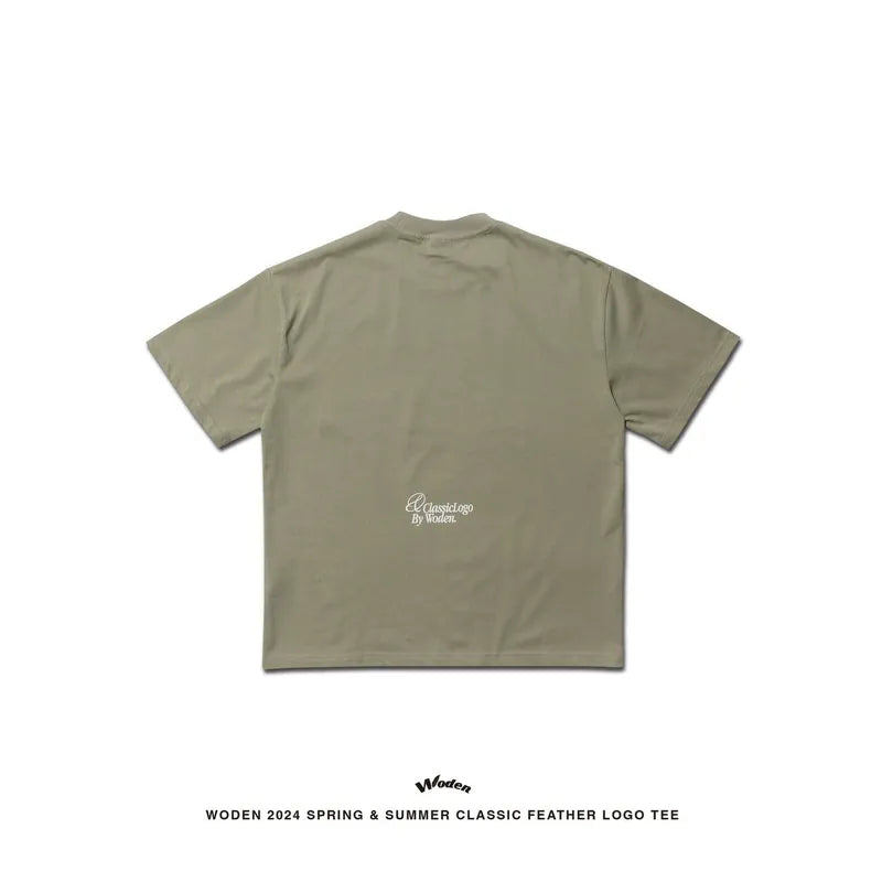 WODEN 2024 Spring & Summer 010 Classic Feather LOGO tee