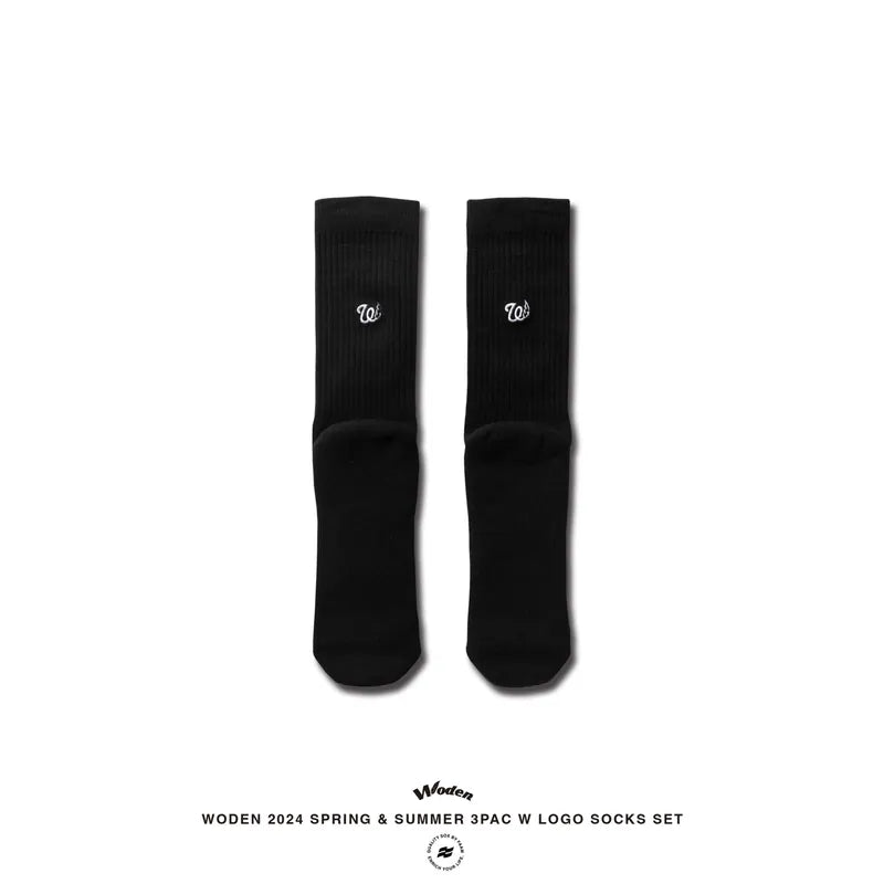 WODEN 2024 Spring & Summer 030 3Pac W LOGO Socks Set