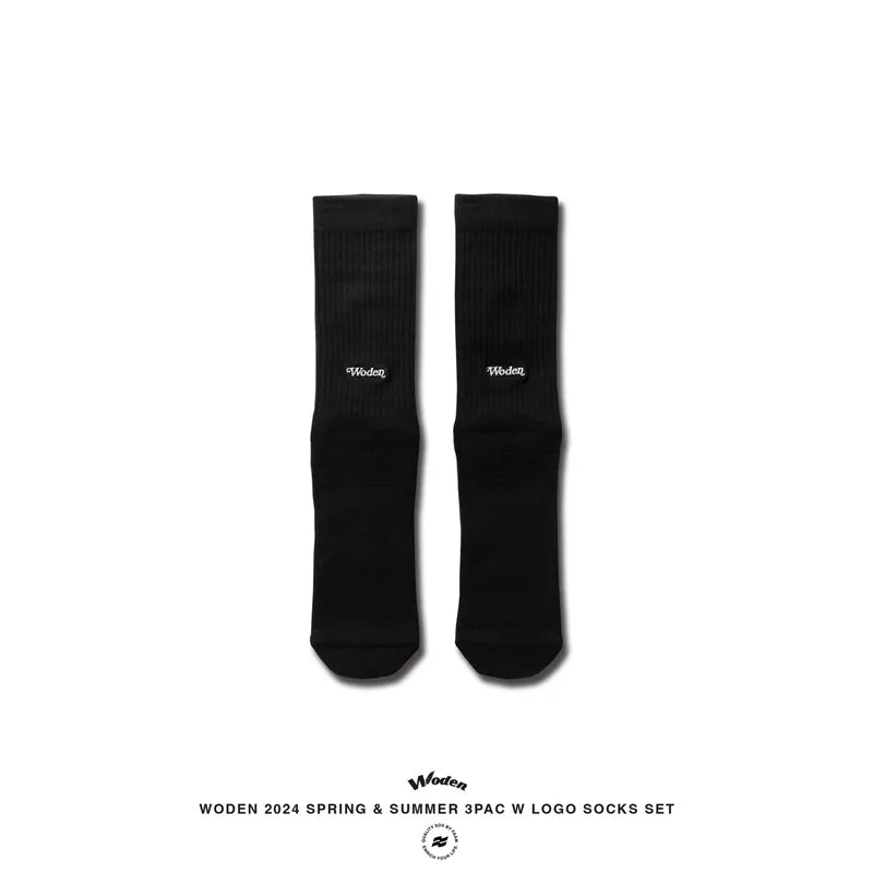 WODEN 2024 Spring & Summer 030 3Pac W LOGO Socks Set