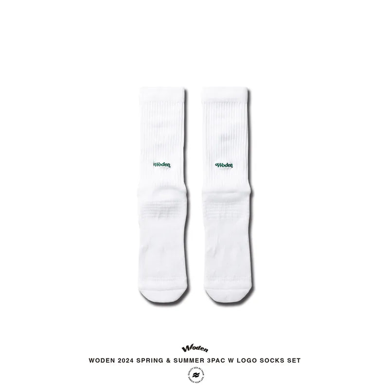 WODEN 2024 Spring & Summer 030 3Pac W LOGO Socks Set