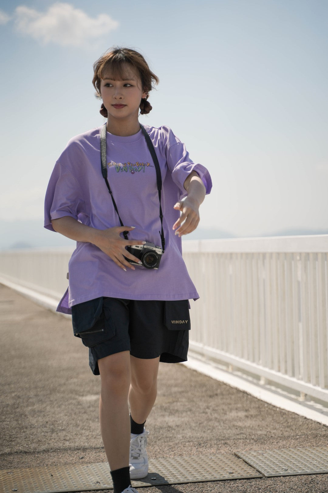 VINDAY 2023 復刻手描き招き猫 Tee ver.2 紫色