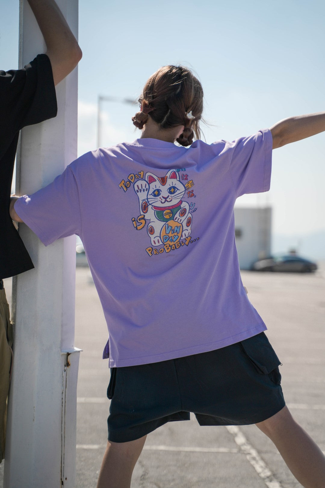 VINDAY 2023 復刻手描き招き猫 Tee ver.2 紫色