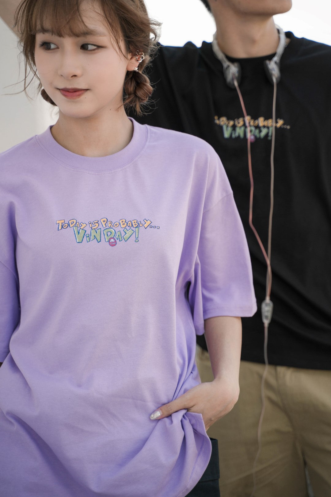 VINDAY 2023 復刻手描き招き猫 Tee ver.2 紫色