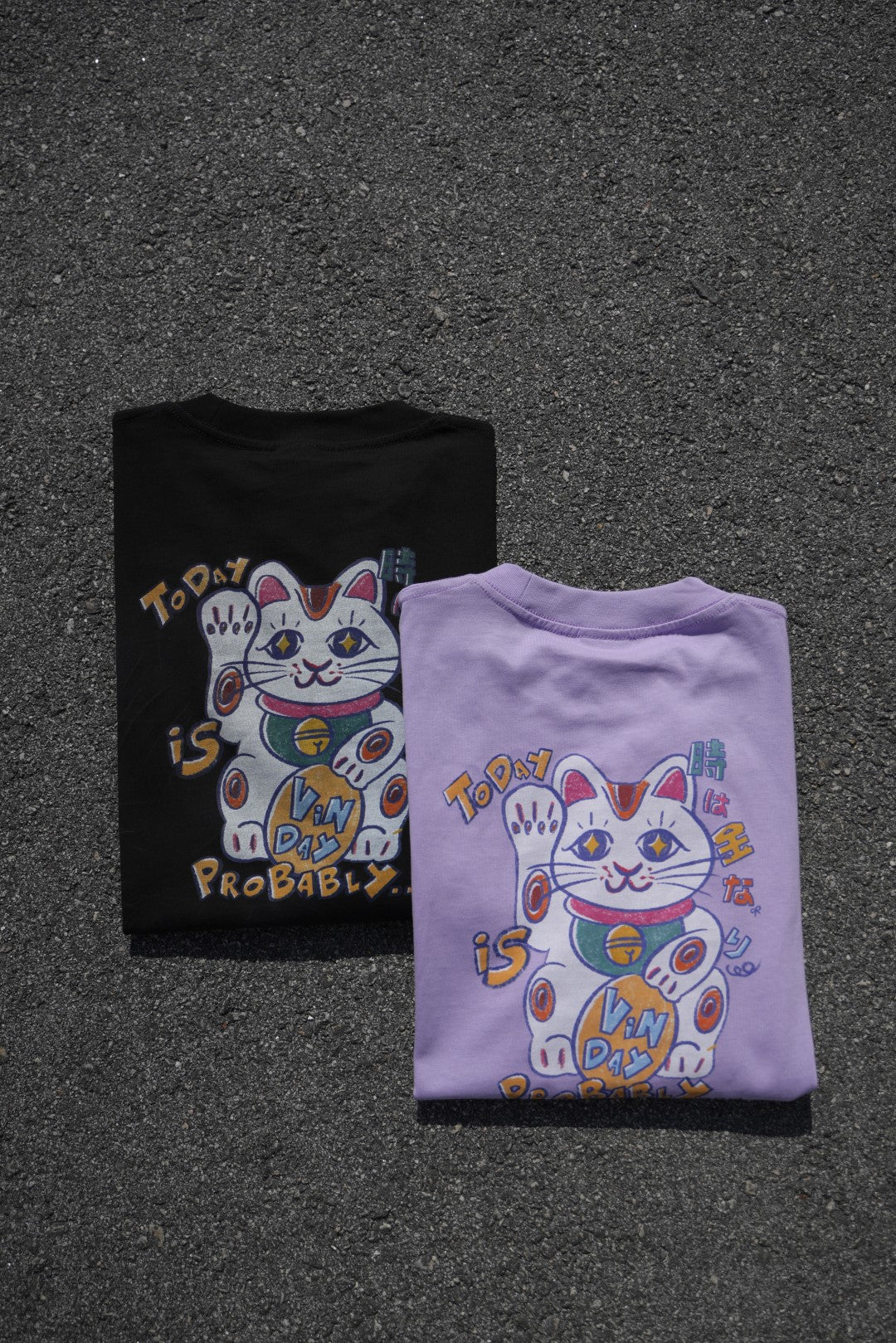 VINDAY 2023 復刻手描き招き猫 Tee ver.2 紫色