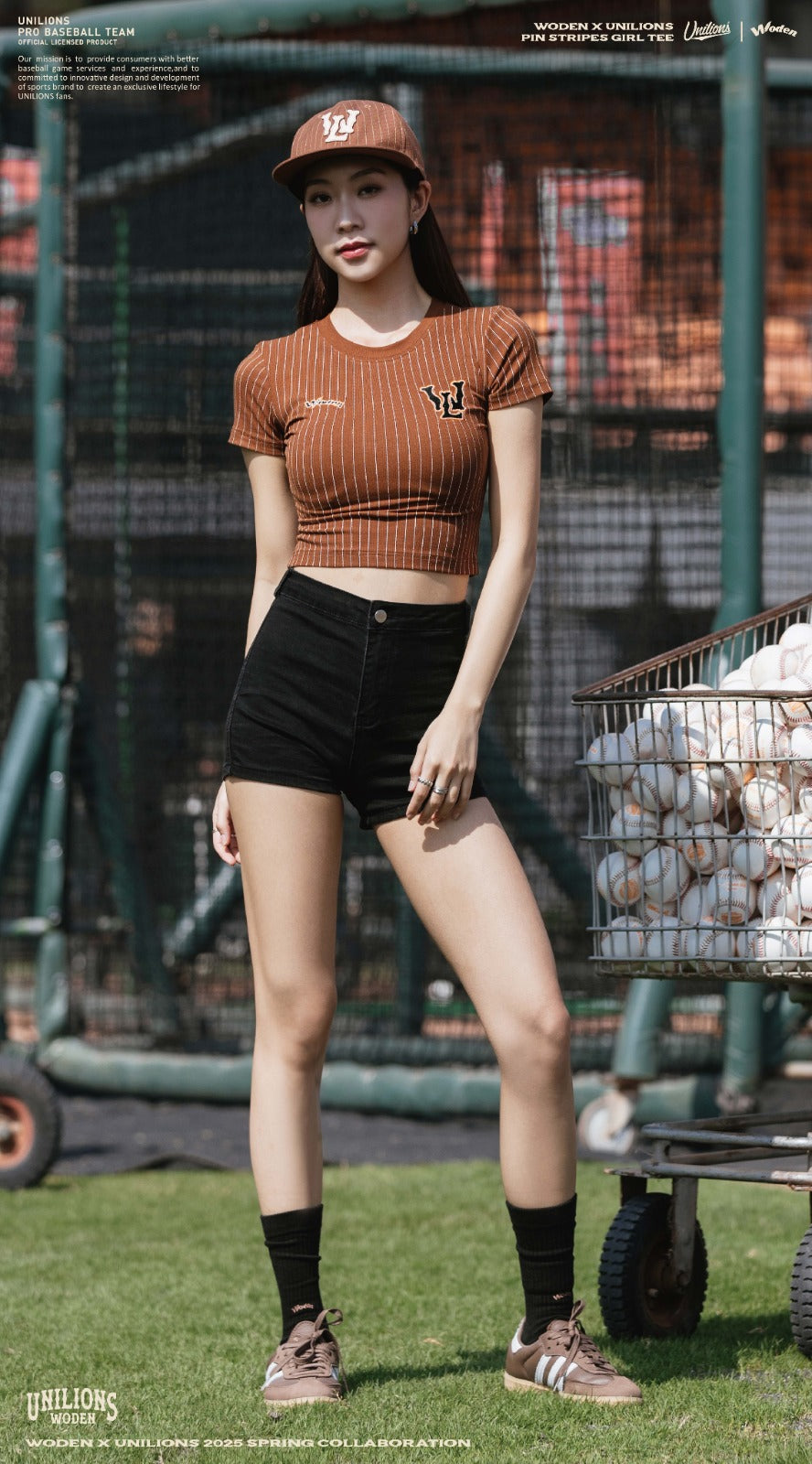WODEN® X Unilions® 25SS Pin stripes Girl Tee