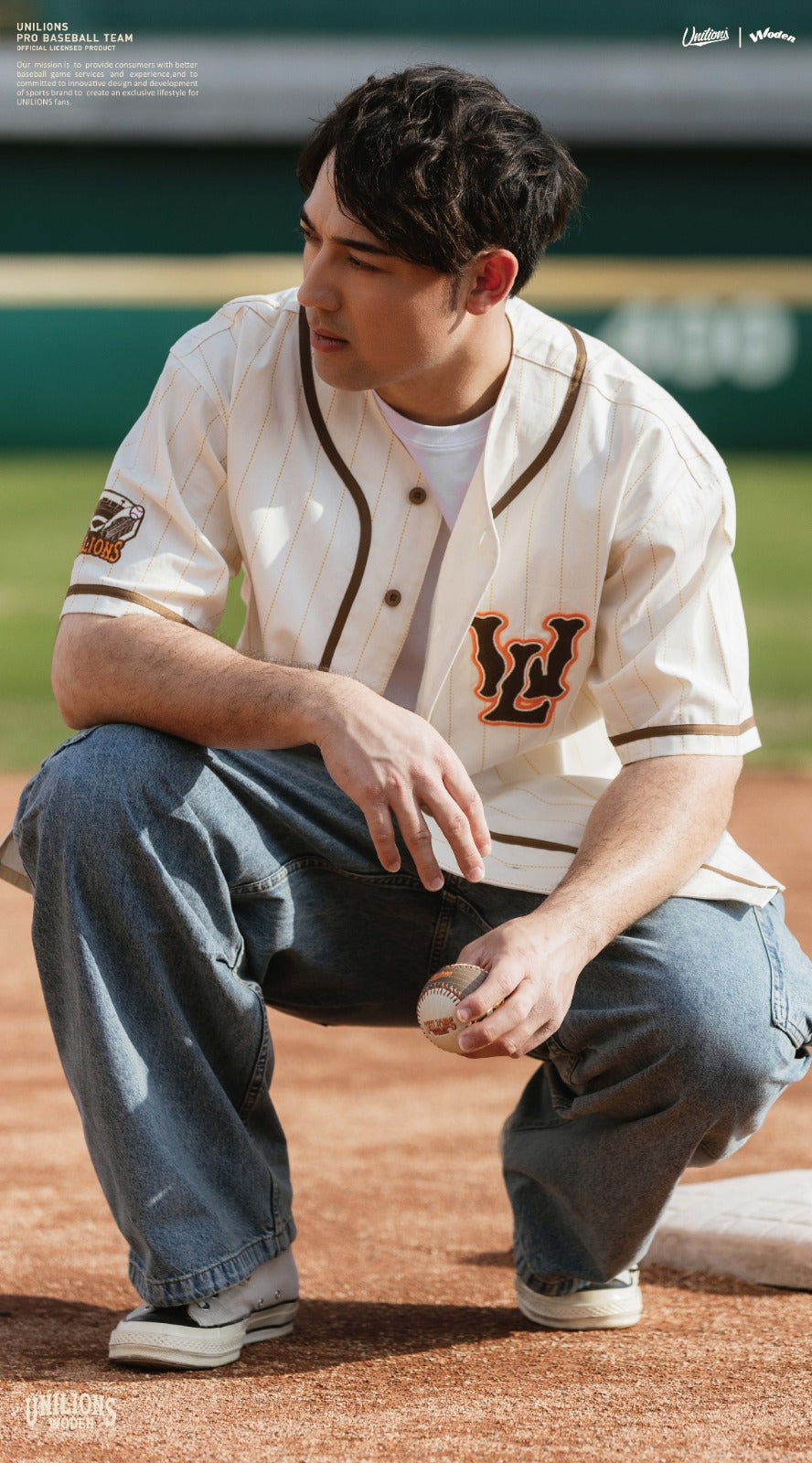 WODEN® X Unilions® 25SS Pin stripes Baseball Jersey