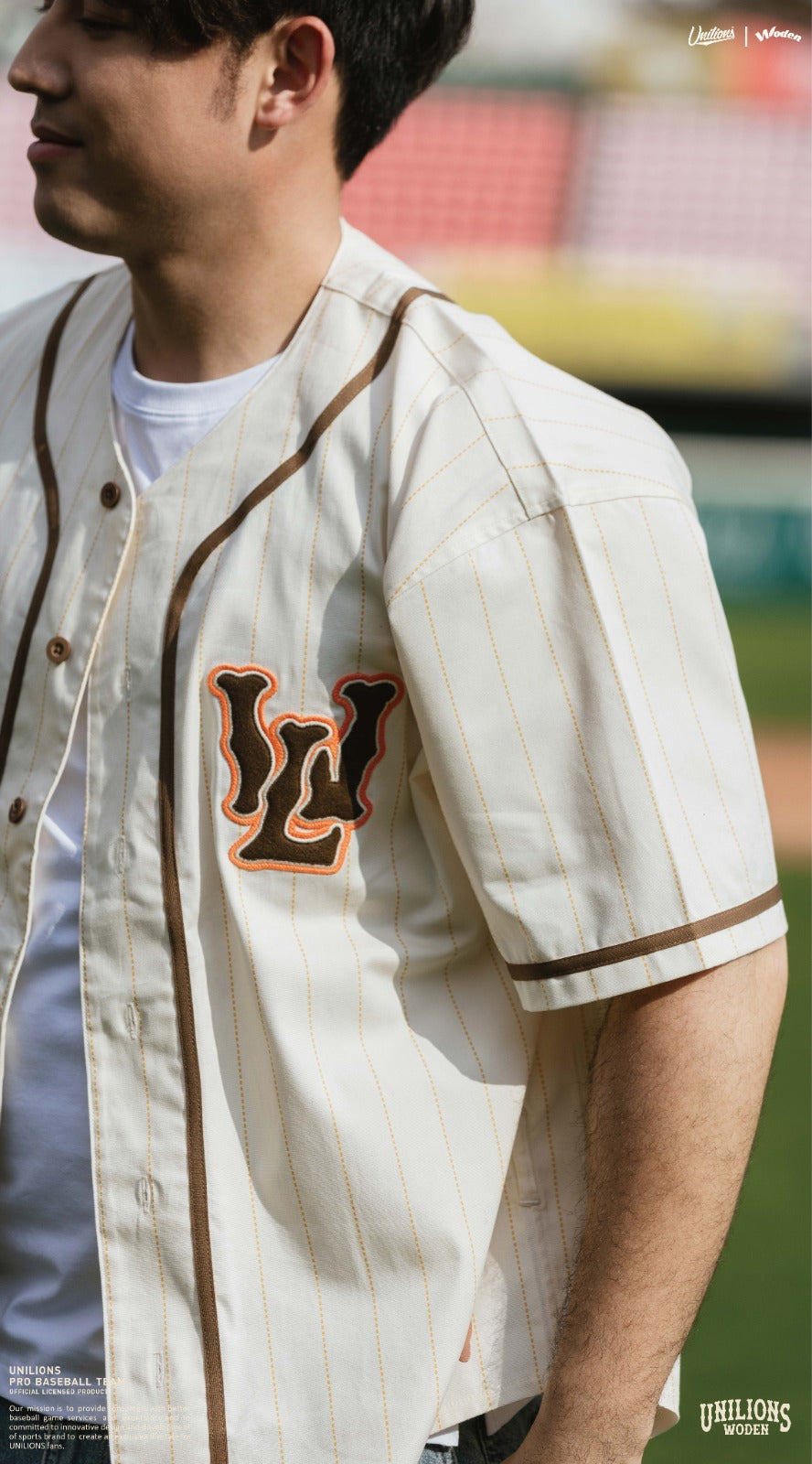 WODEN® X Unilions® 25SS Pin stripes Baseball Jersey