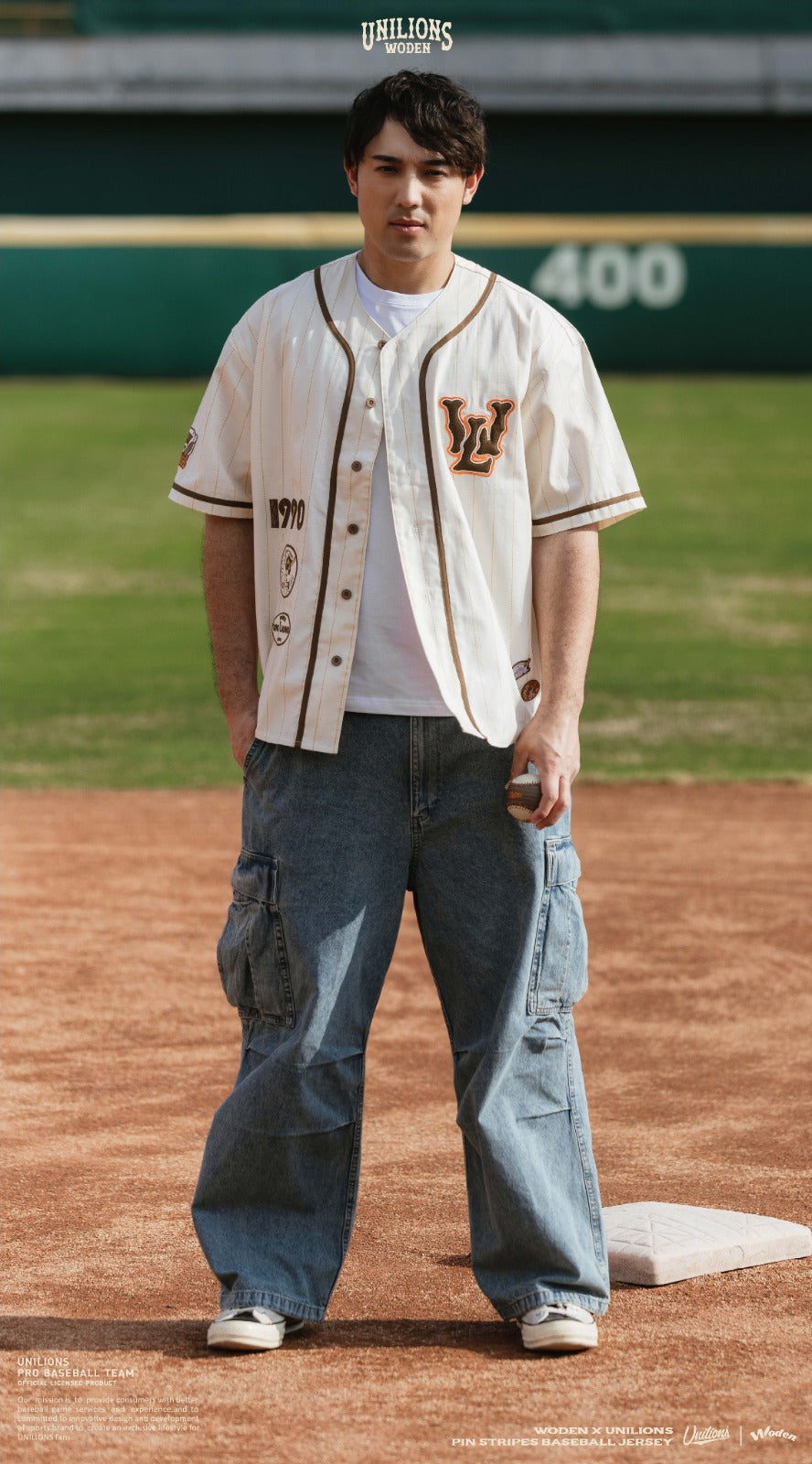 WODEN® X Unilions® 25SS Pin stripes Baseball Jersey