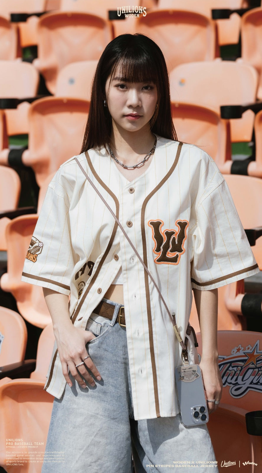 WODEN® X Unilions® 25SS Pin stripes Baseball Jersey