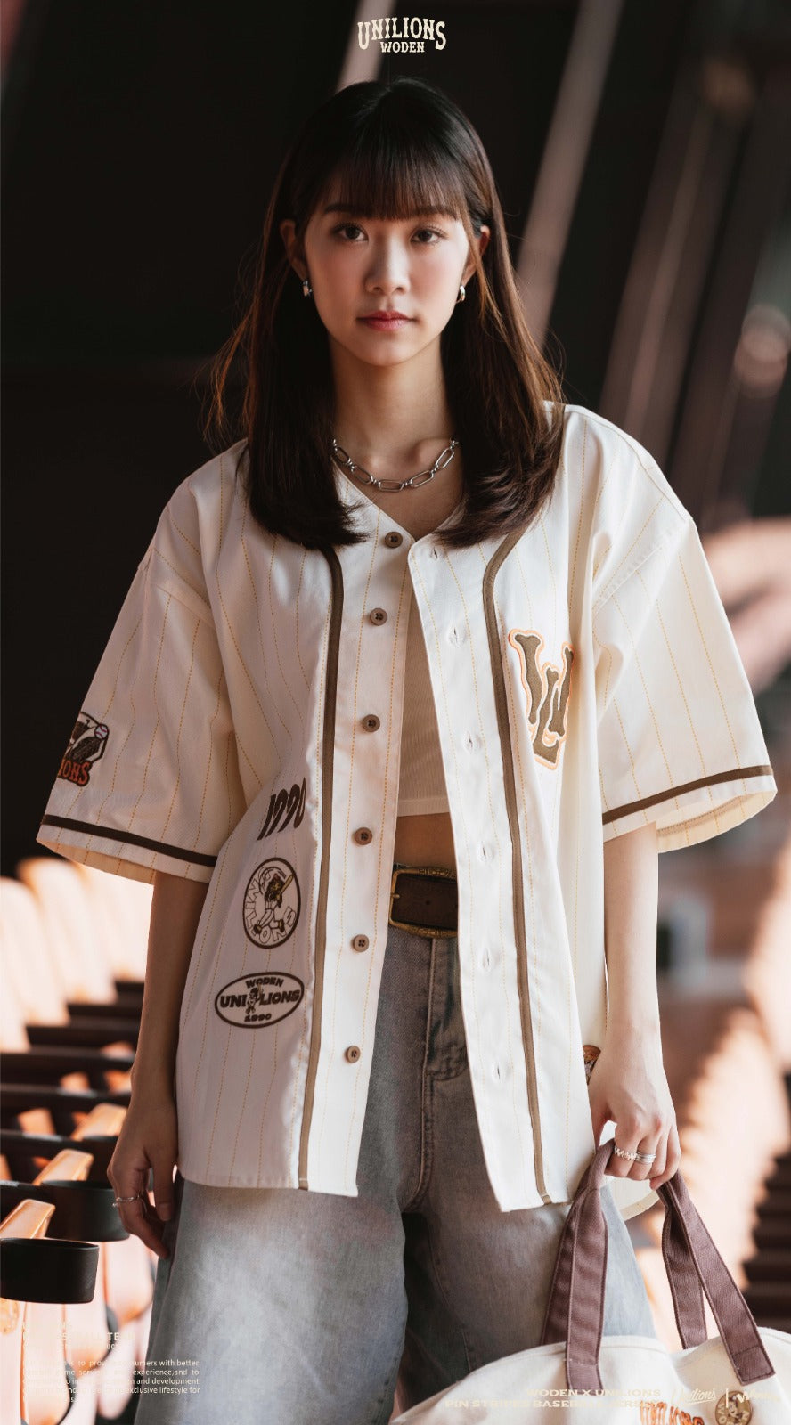 WODEN® X Unilions® 25SS Pin stripes Baseball Jersey