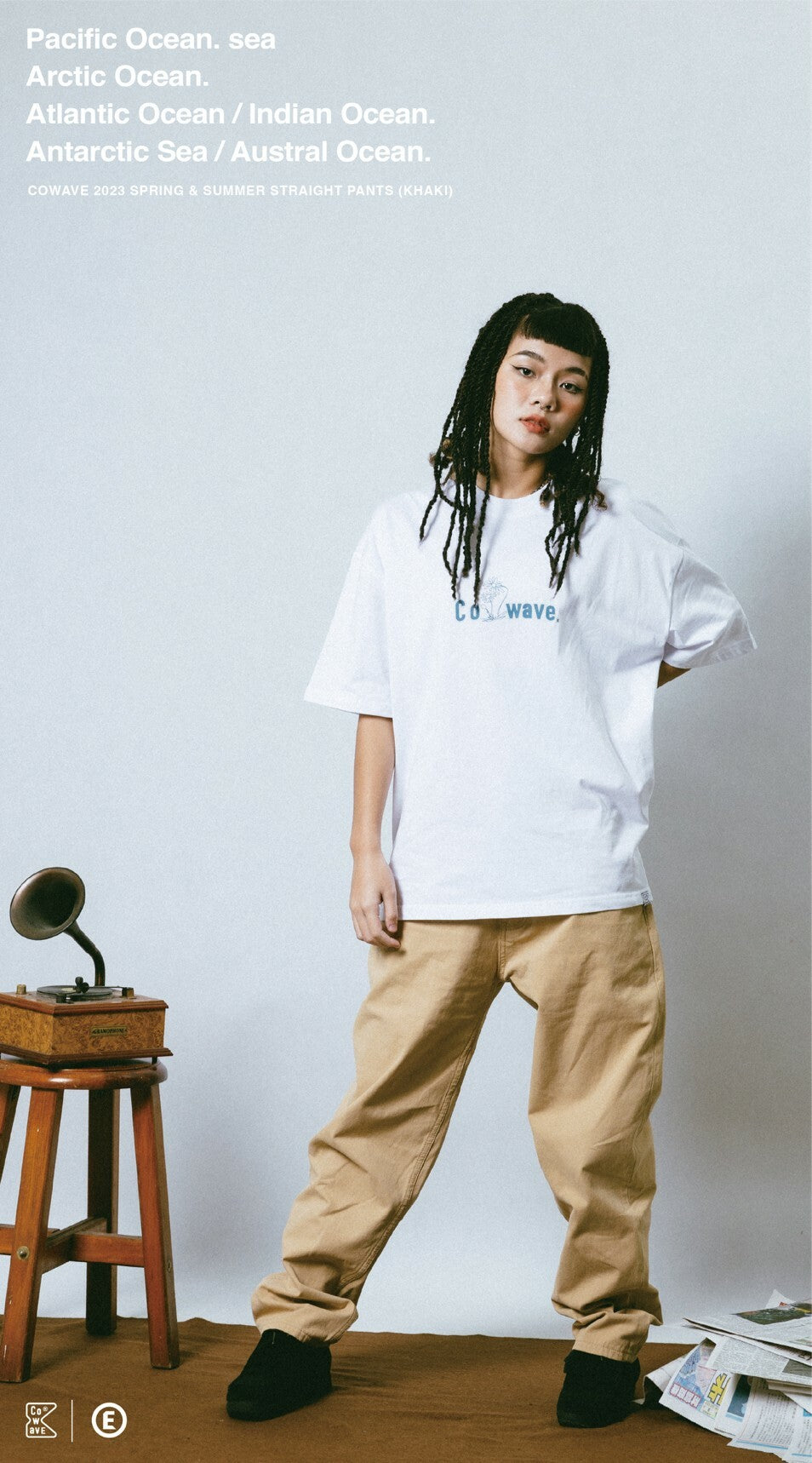 Cowave 2023 Spring & Summer Straight Pants (Khaki)