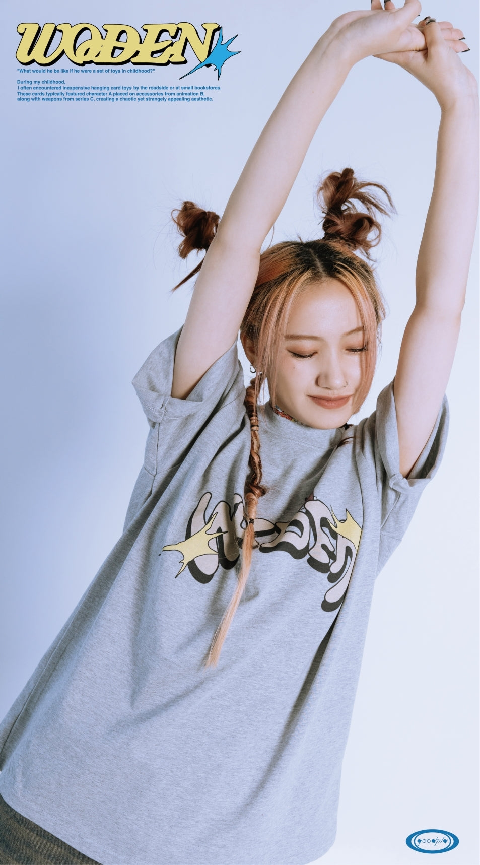 WODEN X Goodzila 031 LOGO tee -灰色